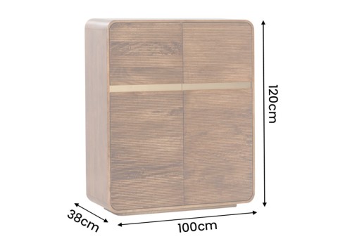 Kapp MONZA pruun / kuldne, 100x38xH120 cm