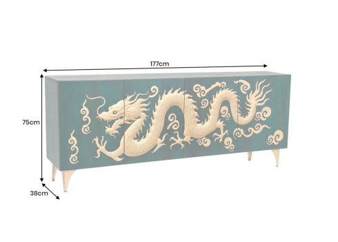 Kummut DRAGON türkiis / kuldne, mööbel, elutoamööbel, kummutid, kummut
