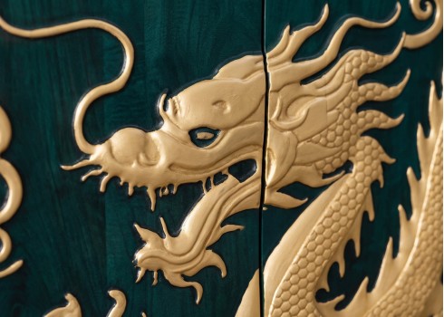 Kummut DRAGON türkiis / kuldne, mööbel, elutoamööbel, kummutid, kummut