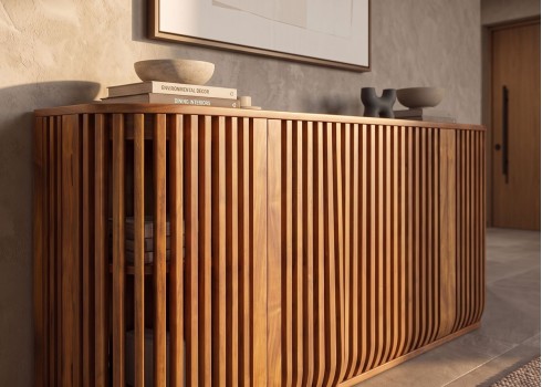 Kummut SCULPTURA naturaalne mango, mööbel, elutoamööbel, kummutid