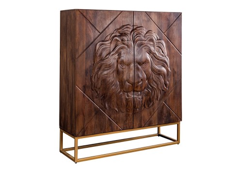 Kapp LION pruun / kuldne, mööbel, elutoamööbel, kapid, elutoakapp, puidust kapp