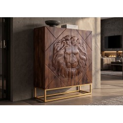 Kapp LION pruun / kuldne, mööbel, elutoamööbel, kapid, elutoakapp, puidust kapp