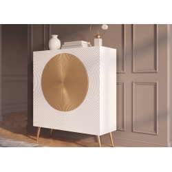Kapp AURUM valge / kuldne,  mööbel, elutoamööbel, kapid, puidust kapp