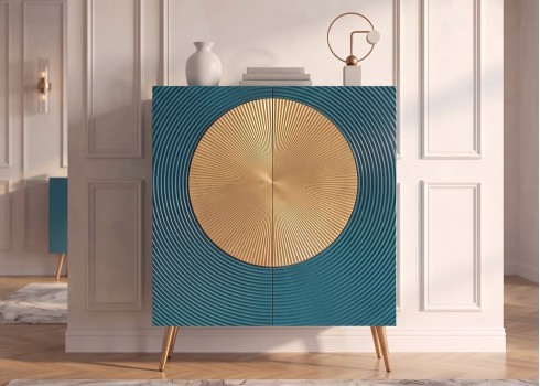 Kapp AURUM türkiis / kuldne, mööbel, elutoamööbel, kapid, mööbel elutuppa