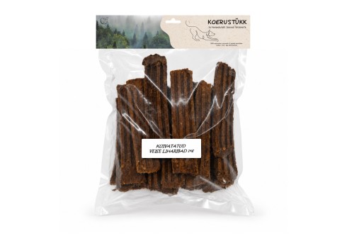 Koerustükk kuivatatud veise liharibad koerale 1kg