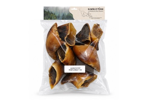Koerustükk kuivatatud veise sõrad koerale 1kg