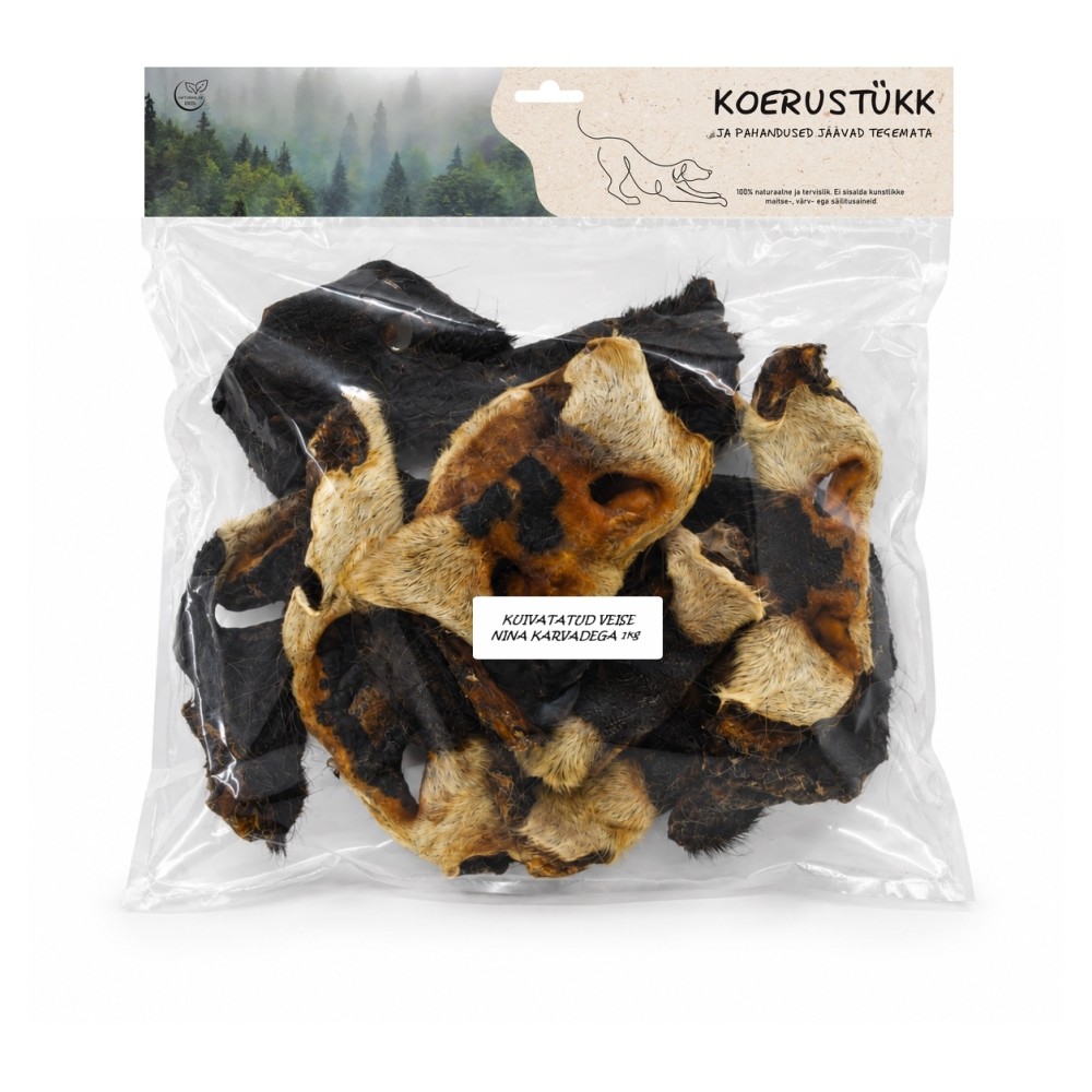 Koerustükk karvadega veise nina koerale 1kg