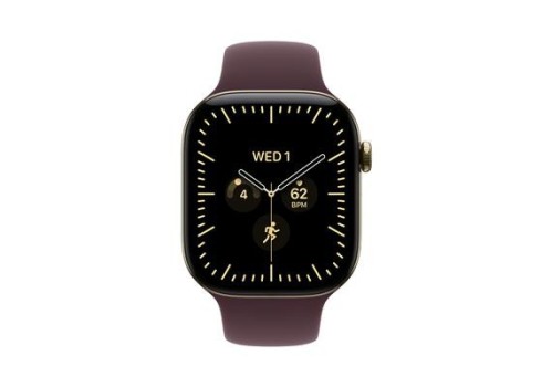 Apple Watch 12 5G 42mm Gold Ti, Burgundy Sport Band - S-M
