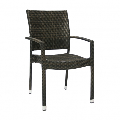 Tool WICKER-3 käetugedega must, HoReCa välimööbel