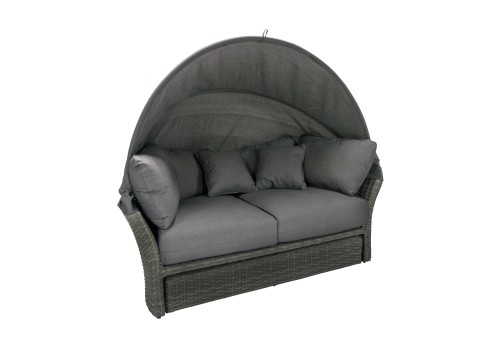 Diivan MUSE 2 varikatusega, wicker aiamööbel, aiamööbli komplekt