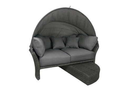 Diivan MUSE 2 varikatusega, wicker aiamööbel, aiamööbli komplekt