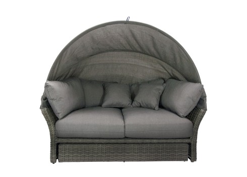 Diivan MUSE 2 varikatusega, wicker aiamööbel, aiamööbli komplekt