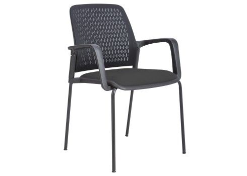 Klienditool FUSION 60x55xH84,5cm, must