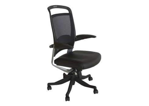 Töötool FULKRUM 63x71xH113-121cm, iste - nahk, must