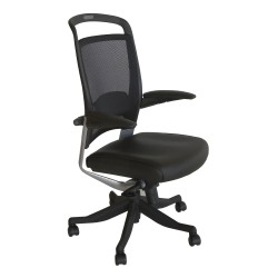 Töötool FULKRUM 63x71xH113-121cm, iste - nahk, must