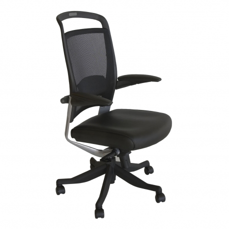 Töötool FULKRUM 63x71xH113-121cm, iste - nahk, must