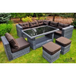 Aiamööbli komplekt Bello Giardino MAESTOSO hall, diivan + laud + jalatoolid
