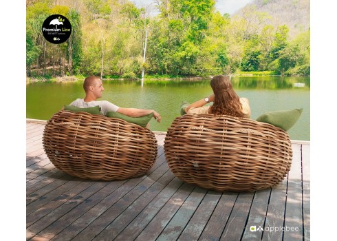 Tugitool Apple Bee COCOON kubu / roheline, 130x130xH76 cm