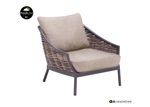 Aiamööbli komplekt Apple Bee MILOU hall, diivan + 2 tugitooli + laud