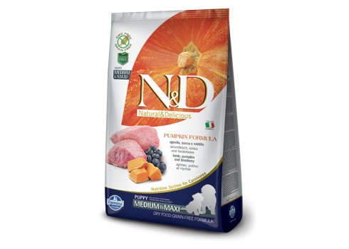 Farmina Pumpkin Lamb&Blueberry Medium&Maxi Puppy koeratoit 5kg