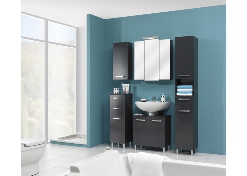 Vannitoamööbli komplekt MAINZ, antratsiit, LED