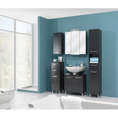 Vannitoamööbli komplekt MAINZ, antratsiit, LED