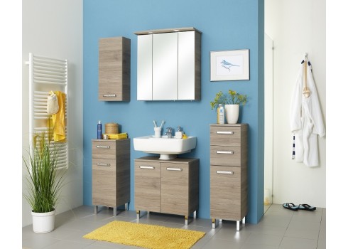 Vannitoamööbli komplekt OFFENBACH tamm Sanremo, LED