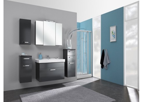 Vannitoamööbli komplekt MAINZ antratsiit läikega, LED