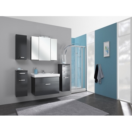 Vannitoamööbli komplekt MAINZ antratsiit läikega, LED