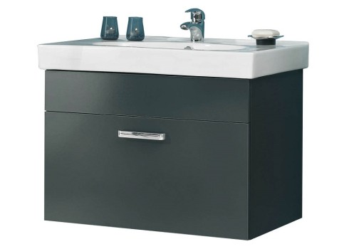 Vannitoamööbli komplekt MAINZ antratsiit läikega, LED