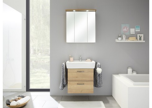 Vannitoamööbli komplekt RÜDESHEIM tamm, LED