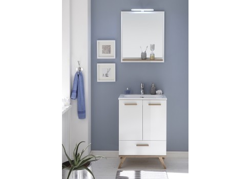 Valamukapp NOVENTA valge / tamm, 60,5x46xH87,5 cm