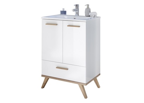 Valamukapp NOVENTA valge / tamm, 60,5x46xH87,5 cm