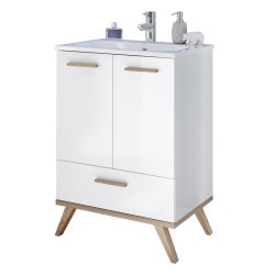 Valamukapp NOVENTA valge / tamm, 60,5x46xH87,5 cm
