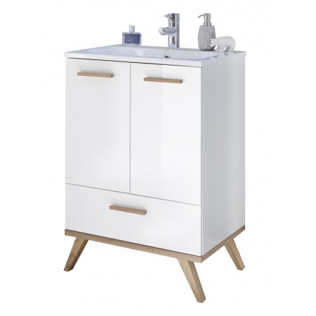 Valamukapp NOVENTA valge / tamm, 60,5x46xH87,5 cm