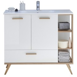 Valamukapp NOVENTA valge / tamm, 100,5x46xH87,5 cm