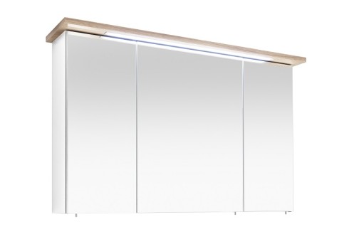 Peegelkapp NOVENTA valge / tamm, 115x20xH72 cm, LED