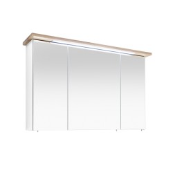 Peegelkapp NOVENTA valge / tamm, 115x20xH72 cm, LED
