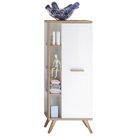 Vannitoakapp NOVENTA valge / tamm 50,5x33xH128 cm