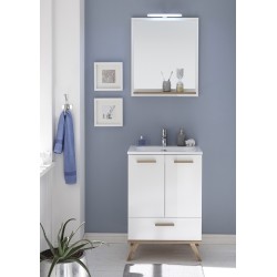 Vannitoamööbli komplekt NOVENTA valge / tamm, LED
