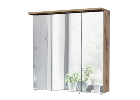 Peegelkapp MILAN tamm, 70,5x24xH72 cm, LED