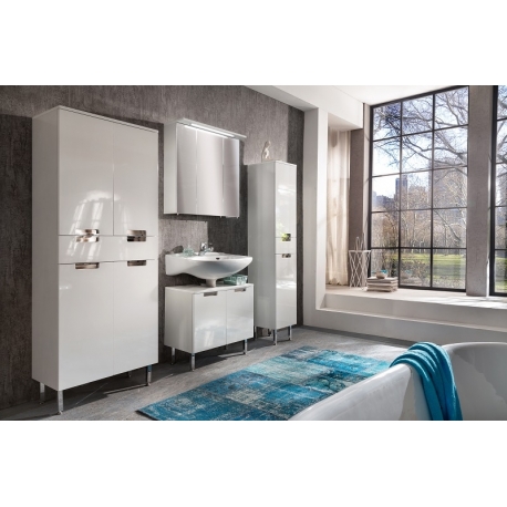 Vannitoamööbli komplekt MARS valge läige, LED