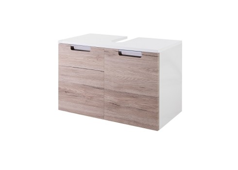Vannitoamööbli komplekt MARS tamm / valge läige, LED