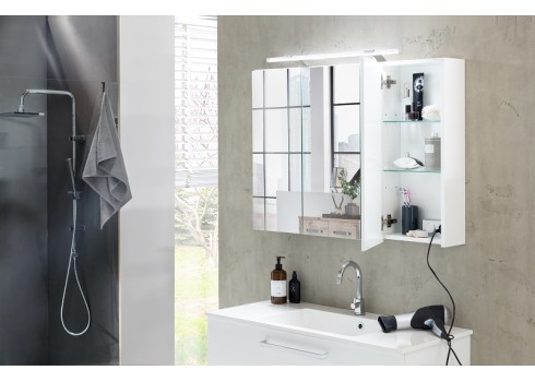 Peegelkapp DORINA valge läige, 80x15,8xH75 cm, LED