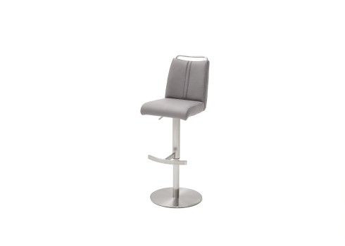 Baaripukk GIULIA A nahast, helehall, 39x54xH88-113 cm
