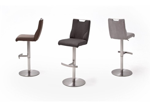 Baaripukk GIULIA C nahast, helehall, 39x50xH88-113 cm