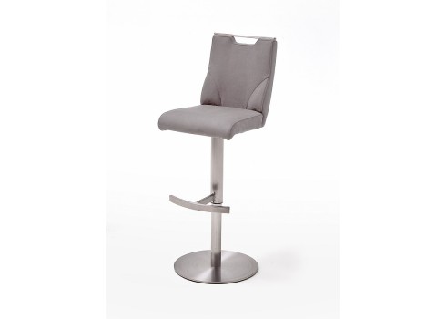 Baaripukk GIULIA C nahast, helehall, 39x50xH88-113 cm