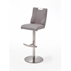 Baaripukk GIULIA C nahast, helehall, 39x50xH88-113 cm