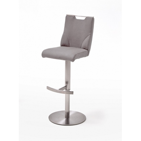 Baaripukk GIULIA C nahast, helehall, 39x50xH88-113 cm