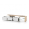 Tv-alus ALIMOS valge / tamm, 204x40xH44 cm